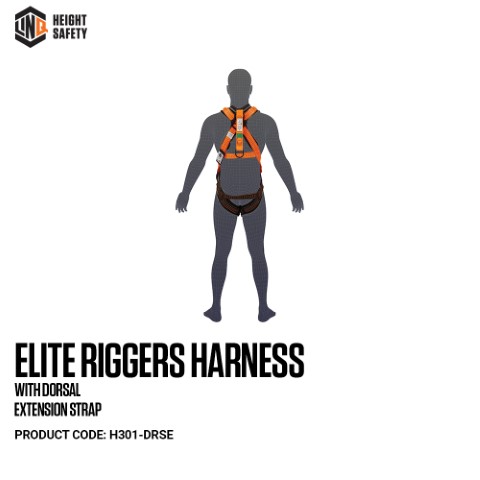 LINQ ELITE RIGGERS HARNESS W/DORSAL EXT STRAP C/HARNESS BAG